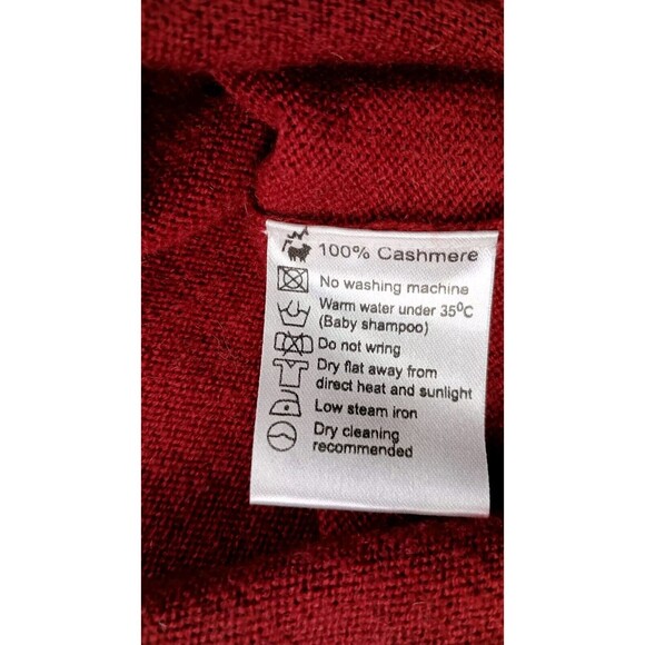 Luxury Santosh Oversized Cashmere Sweater Off the Shoulder Red Size M Slouchy - Picture 6 of 12